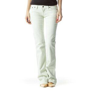 Grass LA Green Corduroy Zippered Denim Jeans